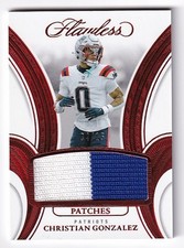 2025 Flawless CHRISTIAN GONZALEZ Flawless Patches Ruby 4/15 - Patriots
