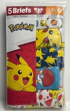 NEW Boys Underwear Briefs POK MON sz 6 Cotton 5pc Charzard Squirtle 44-51 lb.