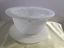 White Swirl Bowl And Plate.