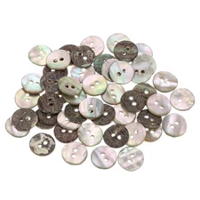 50 Pcs Natural Shell Button, 2 Hole 12.5mm Mother of Pearl Button, Multicolor