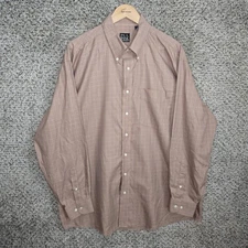 Jos A Bank Dress Shirt Mens XL Red Button Down Travelers Collection Cotton