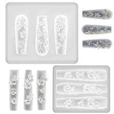 2Pcs Silicone Nail Art Flower Molds, Cute Molds Tools 2pcs