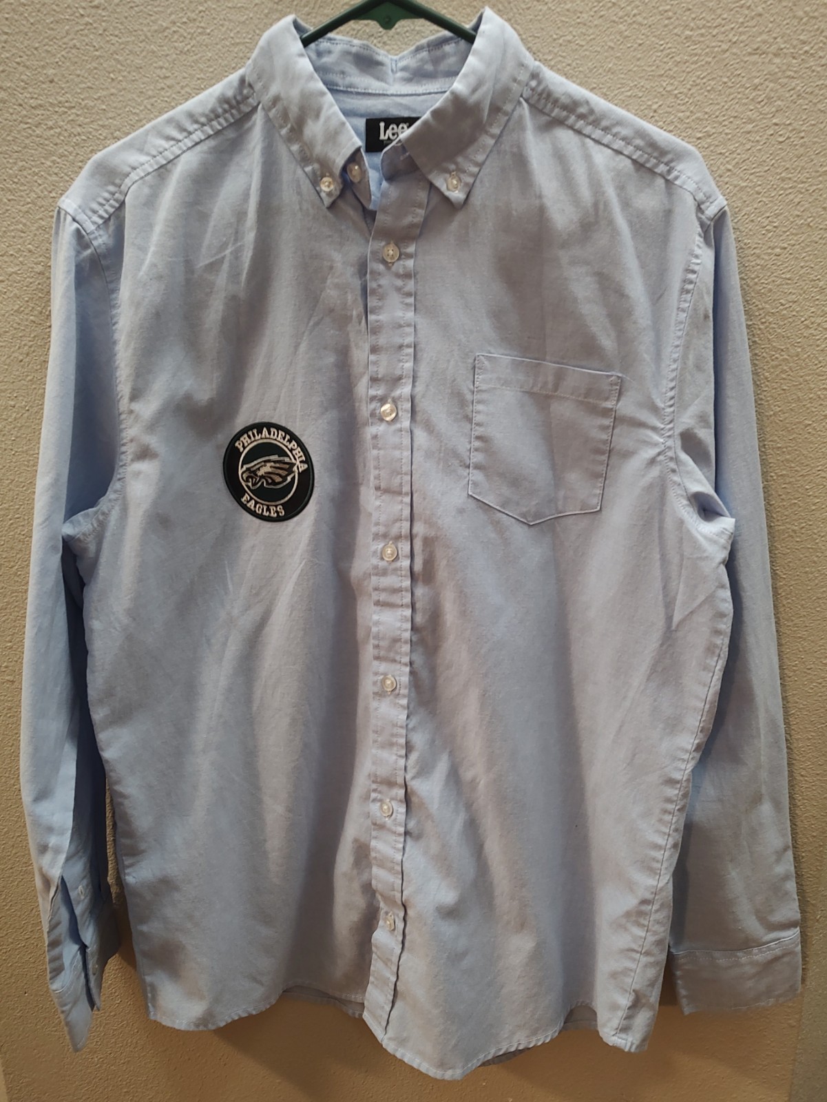 Philadelphia Eagles Unisex Medium Lee Light Blue Button Down Shirt Football B7 thumbnail 6