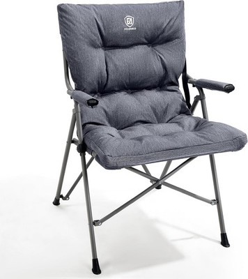 EVER ADVANCED Faltstuhl Campingstuhl 180kg belastbar gepolstert grau klappbar