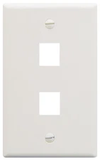 ICC FACEPLATE FLAT 1-GANG 2-PORT WHITE IC107F02WH UPC 633758004800 -