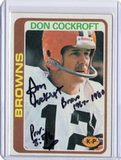 DON COCKROFT NFL Browns 1978 Topps Auto Autographed Signed #33 Card