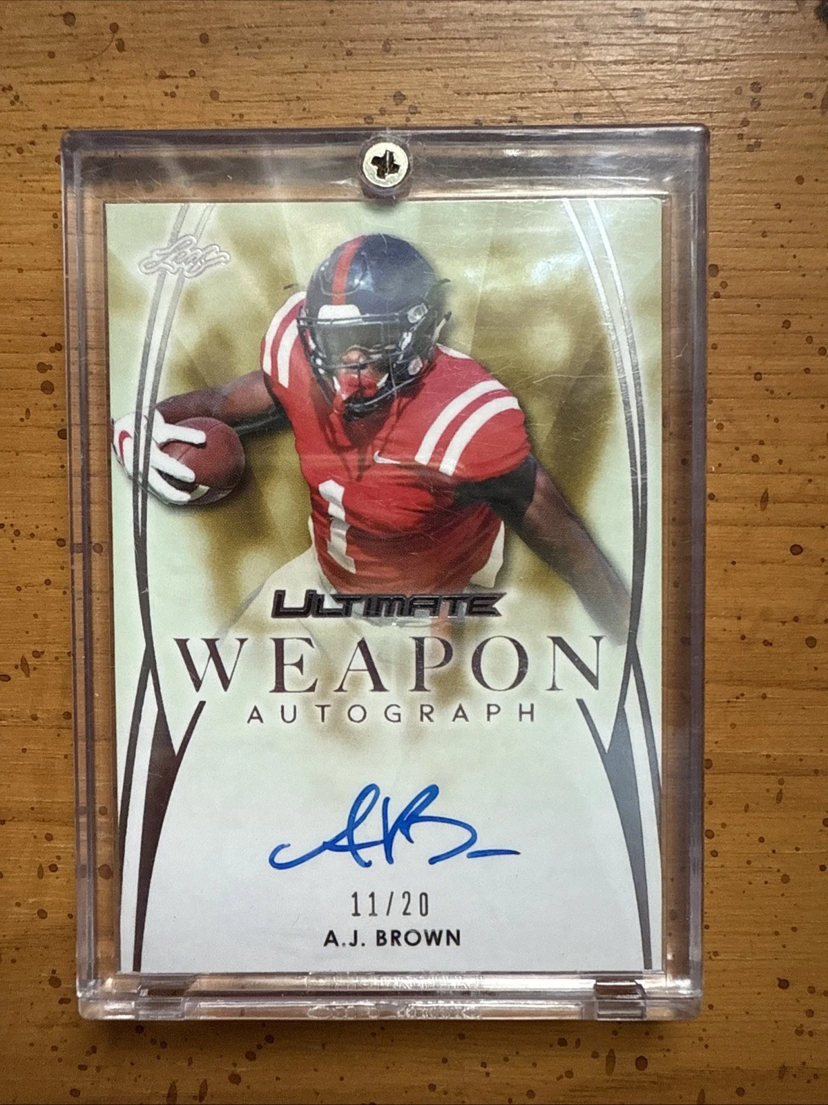 AJ Brown Leaf Ultimate Weapon Autograph #AJB Gold