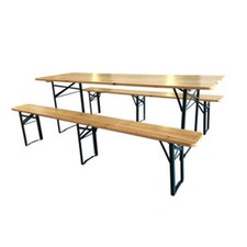 SET BIRRERIA C/PANCHE LEGNO/METALLO 220X80X76CM