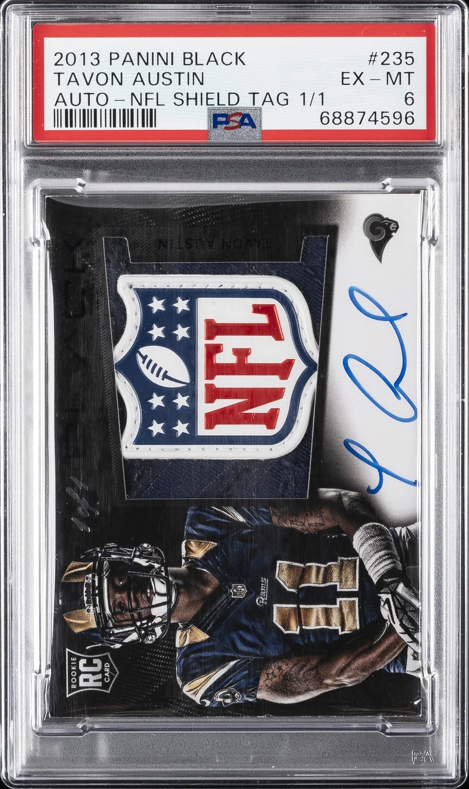Tavon Austin Panini Black #235 Autograph-NFL Shield Tag 1/1