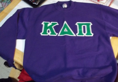 VTG Kappa Delta Phi Sweatshirt Pullover Size Large Jerzees Purple Embroidered