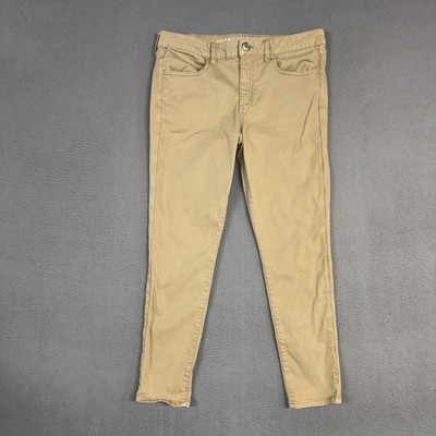 American Eagle Pants Womens 14 Brown Jegging Skinny Super Stretch Cotton Blend