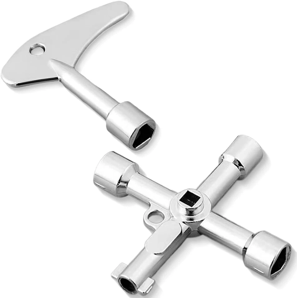 JEYORZY Set da 2 pezzi Chiave Triangolare, 4 Vie Chiave Contatore Gas, Chiave Mu - Immagine 2 di 4