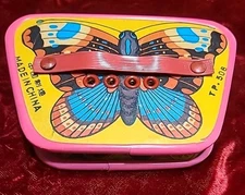 Vintage 1960s Butterfly Paper Accordion Toy 4 Button 5"×3.5" China