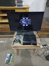 Xbox 360 Slim Console Black NO Controller, Power Brick or HDMI. Damage To GRILL