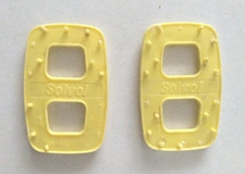 2x RARE Original Vintage Solvol Soap Holder Stand Dish Yellow Plastic