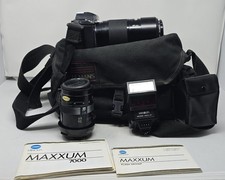 Minolta Maxxum 35mm 7000 70-210  28-85 Lens W/ 2800 AF Flash Case Bag Manuals