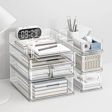 MineSign 6Pack Desk Organizer with Drawers Stackable Paper Letter Tray for Of...