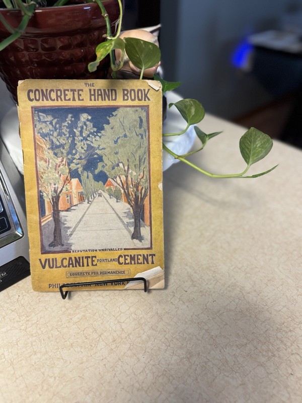 Vintage “The Concrete Hand Book” from Vulcanite Portland Cement