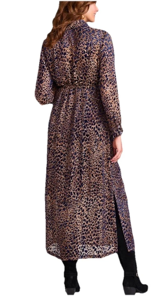 Vestido maxi Soft Surroundings tamanho XLarge Mahali estampa animal veludo burnout - Imagem 3 de 4