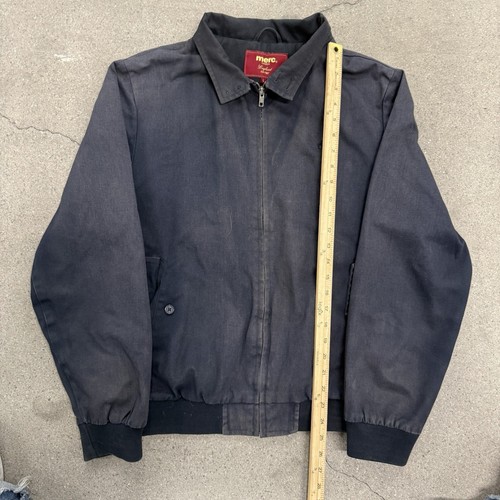 Vintage Bomber Merc London Classic Navy Blue Jacket Size Large - Picture 5 of 9