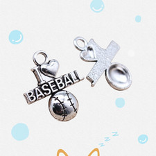 80 Pcs Tibetan Silver I Love Baseball Charms 21X18MM Diy Jewelry Making L16926