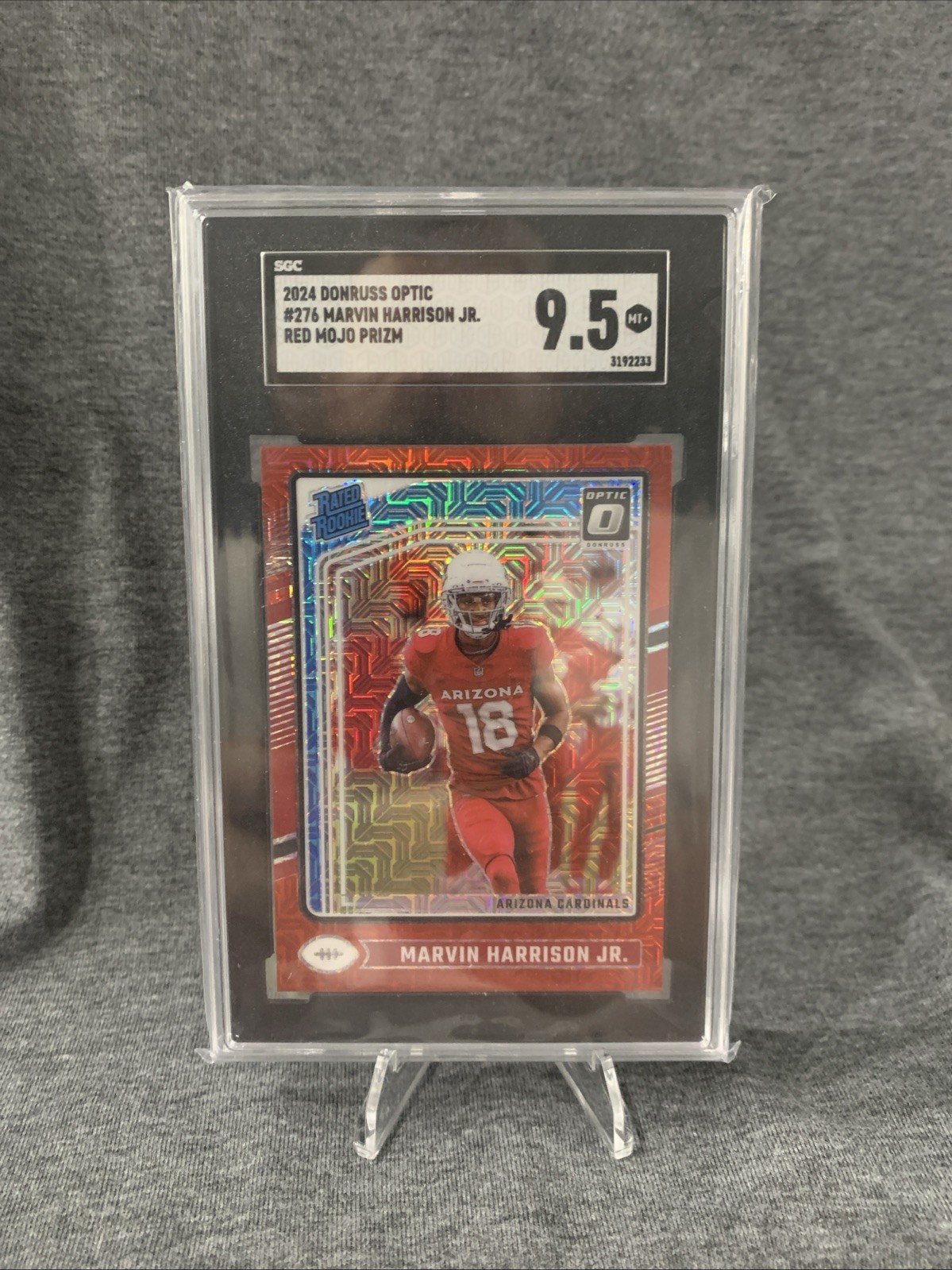 2024 DO Brussels Optic #276 Marvin Harrison Jr. Red Mojo PRIZM SGC Graded 9.5