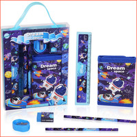 Astronaut Schreibwaren Set Radiergummi Anspitzer Lineal Bleistift Geschenkset