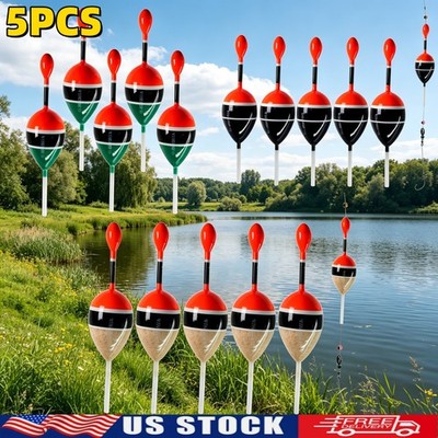 5Pcs Balsa Fishing Bobbers Slip Slide Floats for Trout Bass Crappie Panfish US