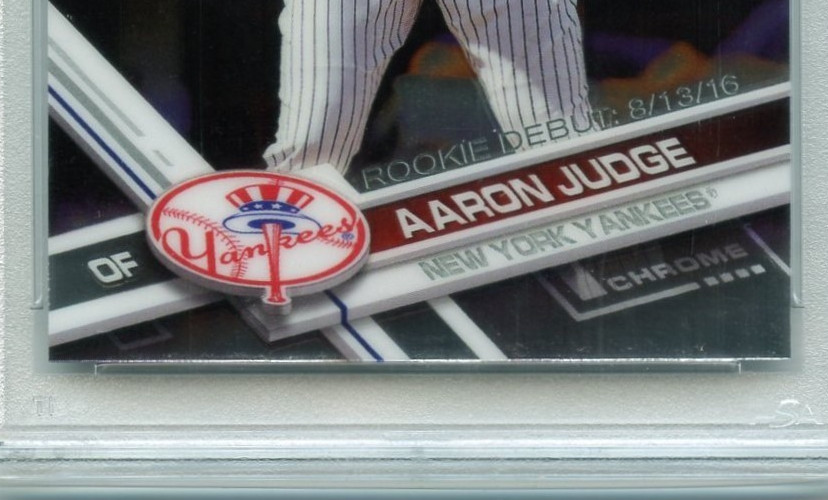 *MLB DEBUT 08/13/2016*Aaron Judge* 2017 TOPPS CHROME UPD #HMT50 PSA 10 Gem Mint! view 3