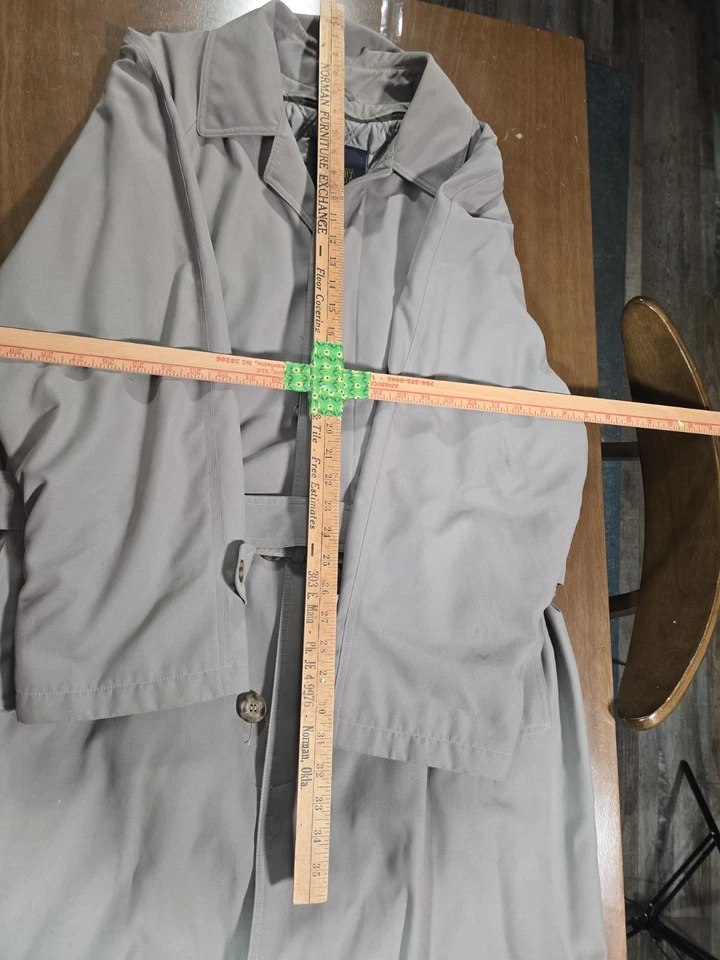 Vintage Newport Harbor Coat Mens 42 Regular Wool Lined Trench Belted USA 90s - Image 3 of 4