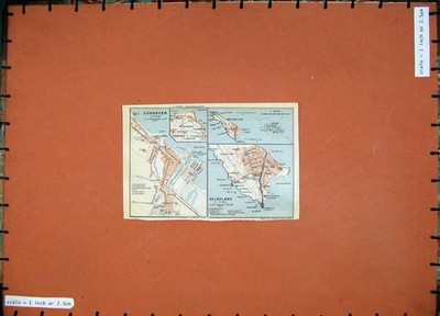 Alter antiker Druck 1913 Farbkarte Deutschland Straßenplan Cuxhaven Helgoland 20.