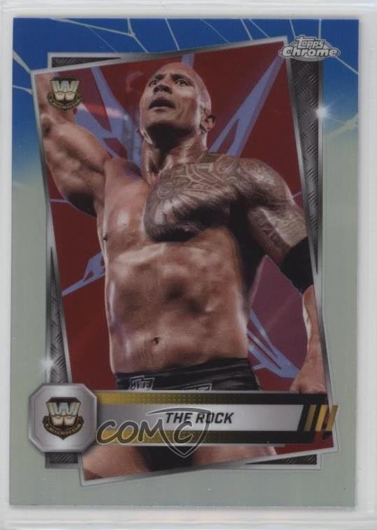 2025 Topps Chrome WWE Red & Blue Refractor The Rock #10 10p6