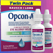 Bausch  Lomb Opcon-A Eye Allergy Relief Itching  Redness Reliever Eye Drops 15