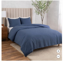 3 piece duvet cover set king/Cal king Navy