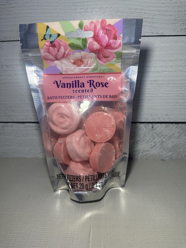 Aromatherapy Signature Vanilla Rose Scented Bath Fizzers  NEW In Original Pack