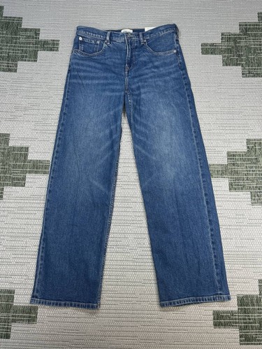 Everlane The Column Mid Rise Jeans Womens 28 Blue Denim Straight Leg 31x31 NEW