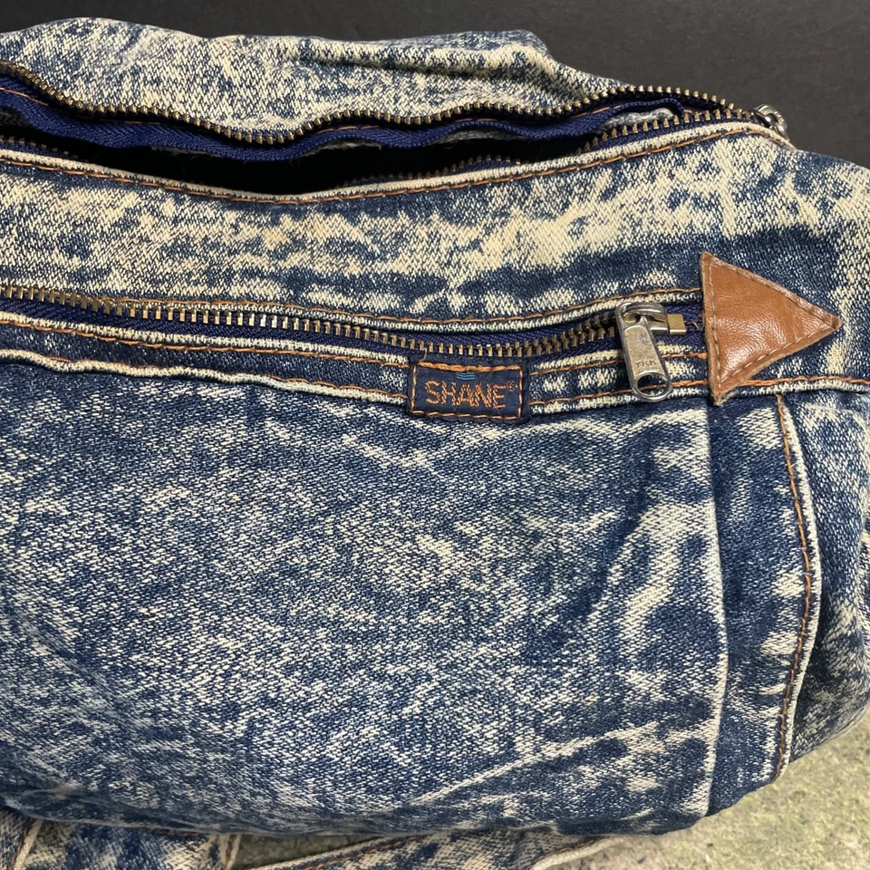 Vintage Acid Wash Denim Shoulder Bag • 80s 90s Retro Crossbody Purse • SHANE - Image 3 of 4