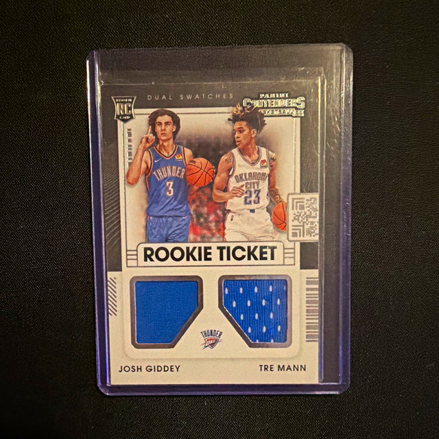 Panini Contenders 2021-22 Giddey Tre Mann OKC Rookie Ticket Swatches #RT2