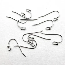 Stainless Steel Ear Wires 7mm Round w/ Coil & 1.5mm Ball – 10pcs Earring Hooks