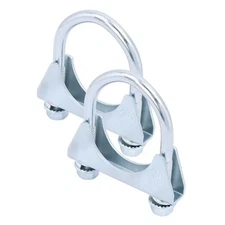 2 Pack 1.77" Heavy Duty U Bolt Clamp Muffler Exhaust Clamps on Tip Pipes 1-3/4"
