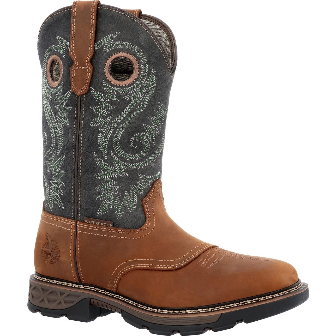 Georgia Boot Carbo-Tec FLX Waterproof Pull-on Work Boot, Brown, Size 13(M)