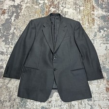 Armani Collezioni Mens Wool Silk Blazer Charcoal Birdseye Sport Coat Italy 44R