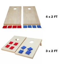 3 x 2 FT/4 x 2FT Wood Cornhole Bean Bag Toss Game Set Lawn Regulation Backyard