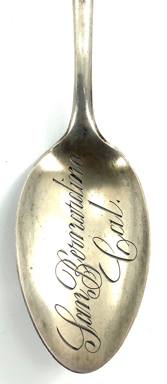 Vintage Mechanics Sterling Co. San Bernardino, CA. Enamel, Silver Souvenir Spoon