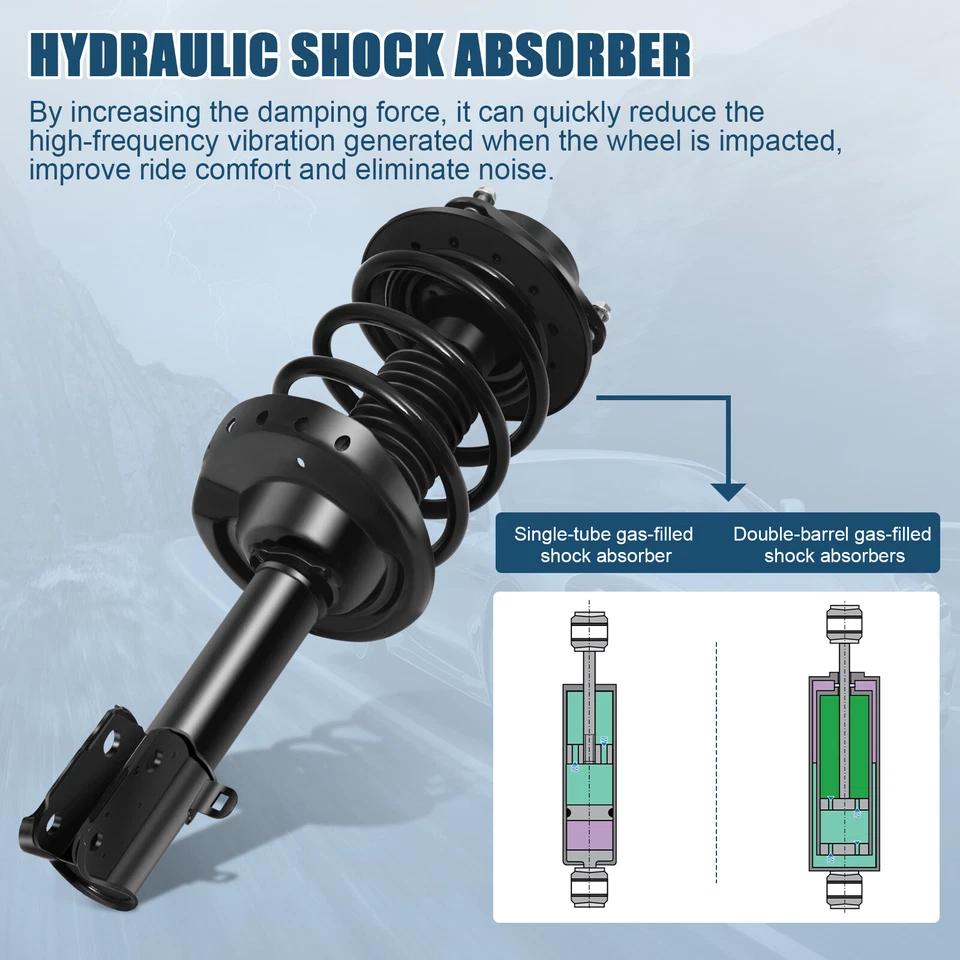 Compatível com Subaru Legacy 2010-2012 amortecedores dianteiros completos/suportes de suspensão mola helicoidal e suportes - Imagem 4 de 4