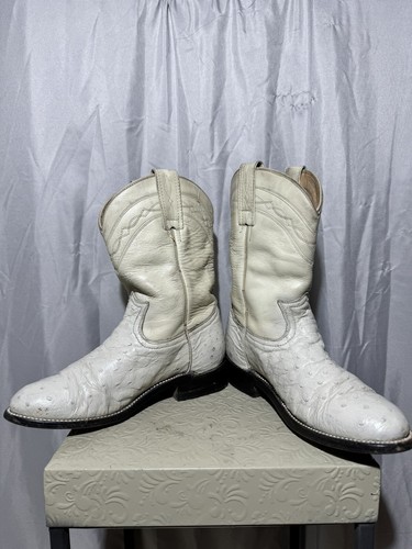 White Ostrich Western Boots Don Cuco Womens Sz 6 Boots White Ostrich - 第 5/8 張圖片