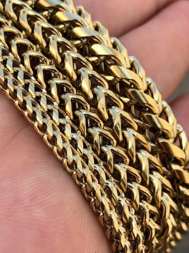 Men's Franco Chain 14k Gold Plated Stainless Steel BEST QUALITY! 3-8mm HEAVY! - Picture 11 of 11