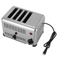 4 Slices Pop-up Toaster Timing Bread Baking Machine with Crumb Tray Commercial