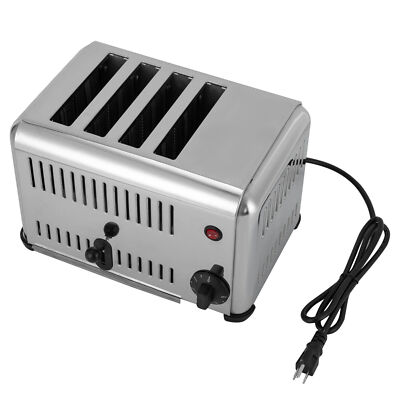 4 Slices Pop-up Toaster Timing Bread Baking Machine with Crumb Tray Commercial!.