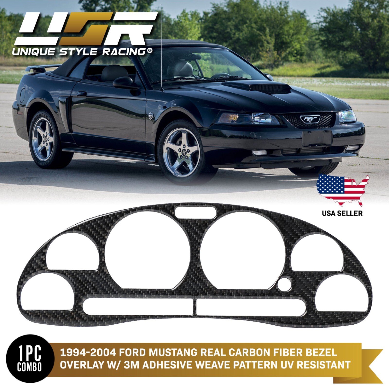 REAL Carbon Fiber Gauge Cluster Bezel For 9904 Ford Mustang V6 GT Cobra SN95 eBay